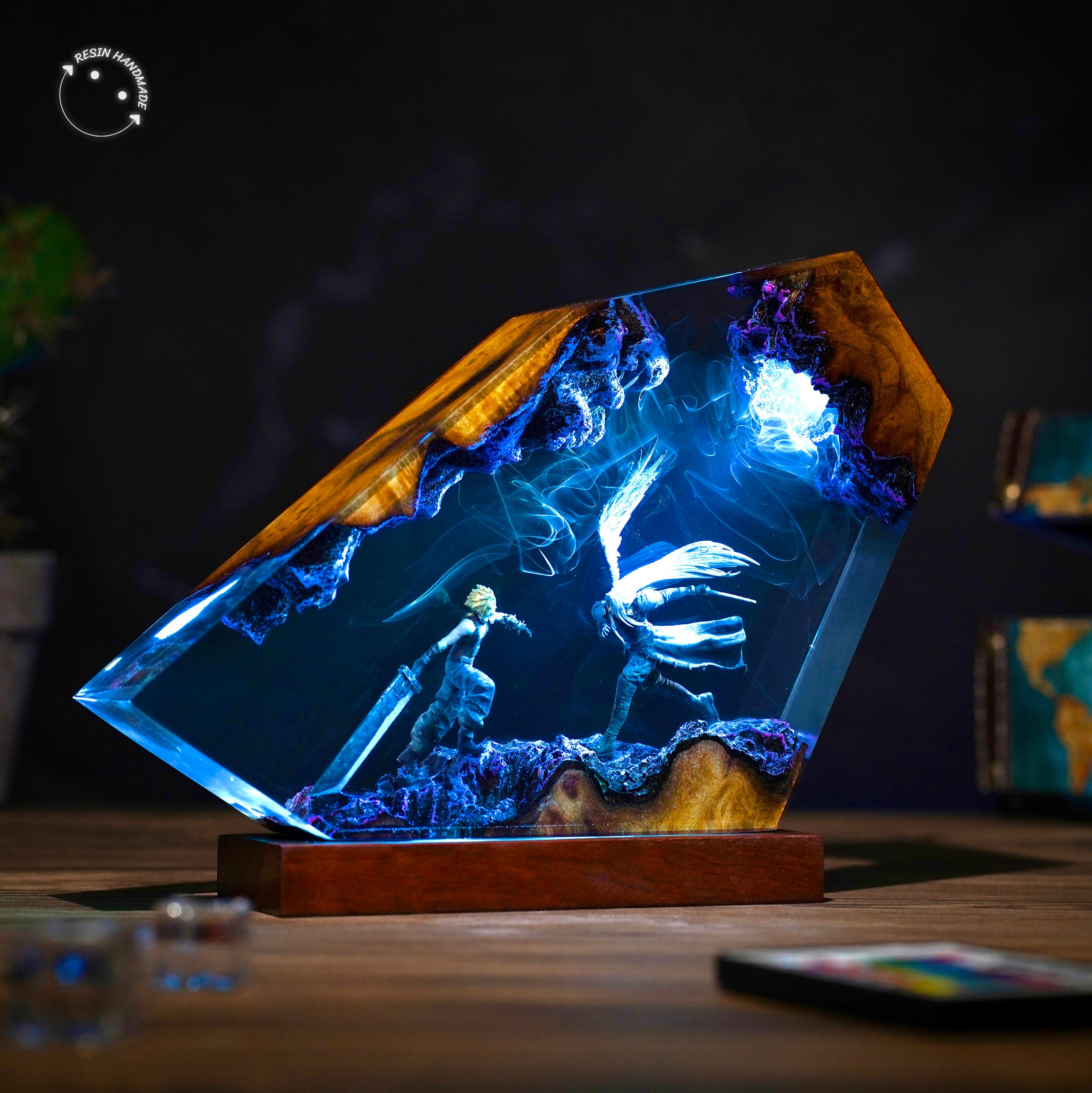 Cloud Strife x Sephiroth Resin Handmade Lamp