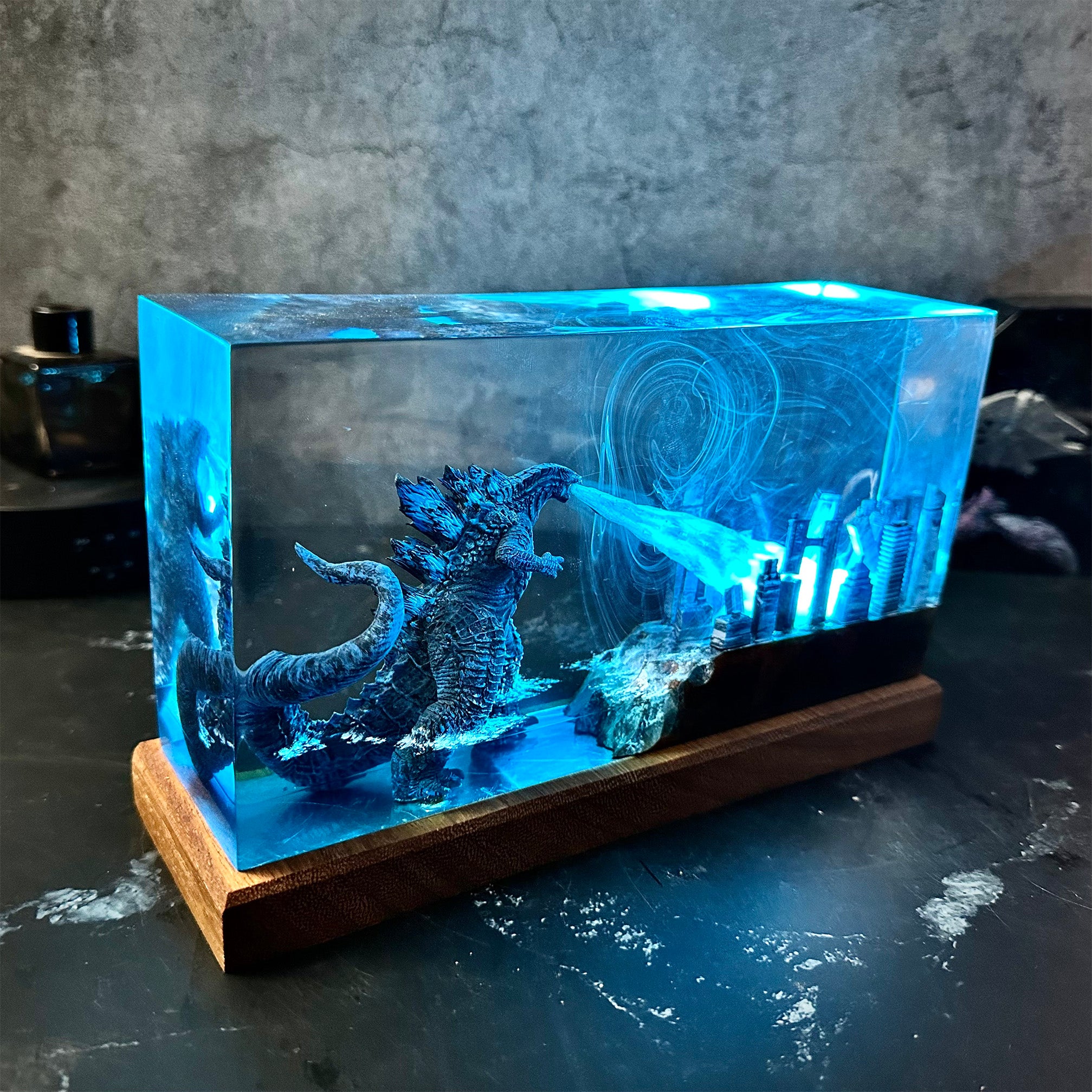 Godzilla City C2 Resin Handmade Lamp