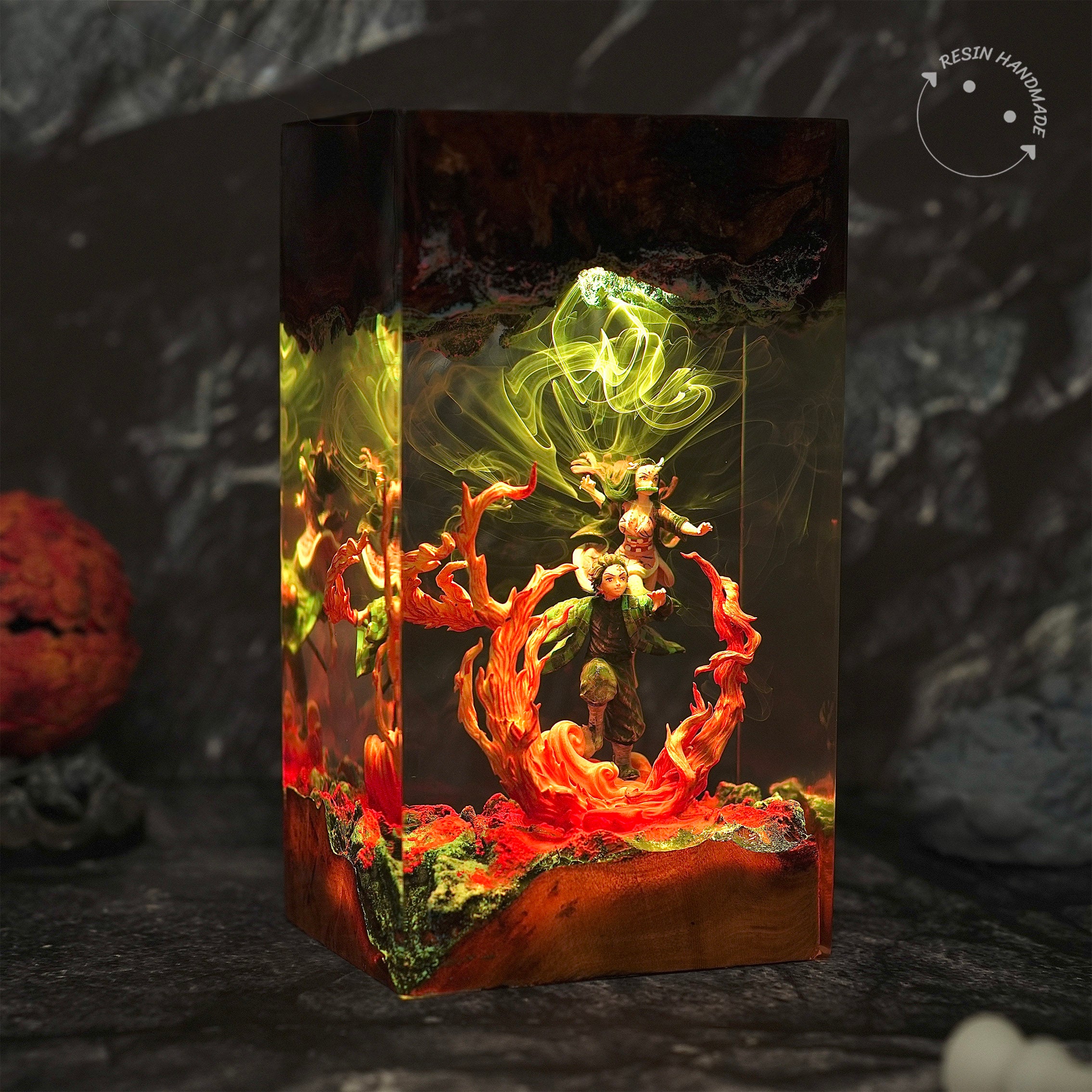 Tanjiro & Nezuko Kimetsu no Yaiba Resin Handmade Lamp