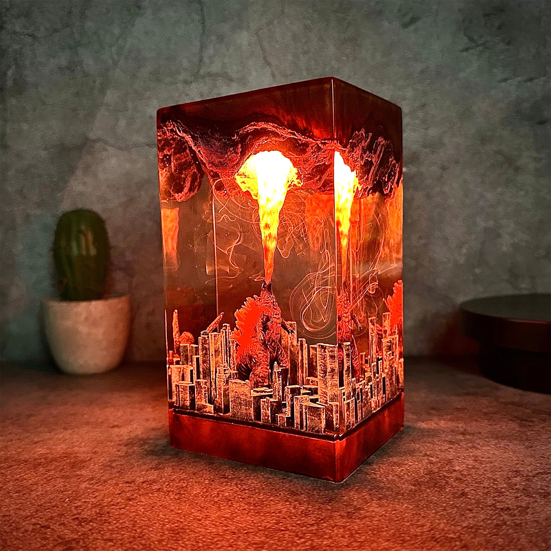 Godzilla City C1 Resin Handmade Lamp