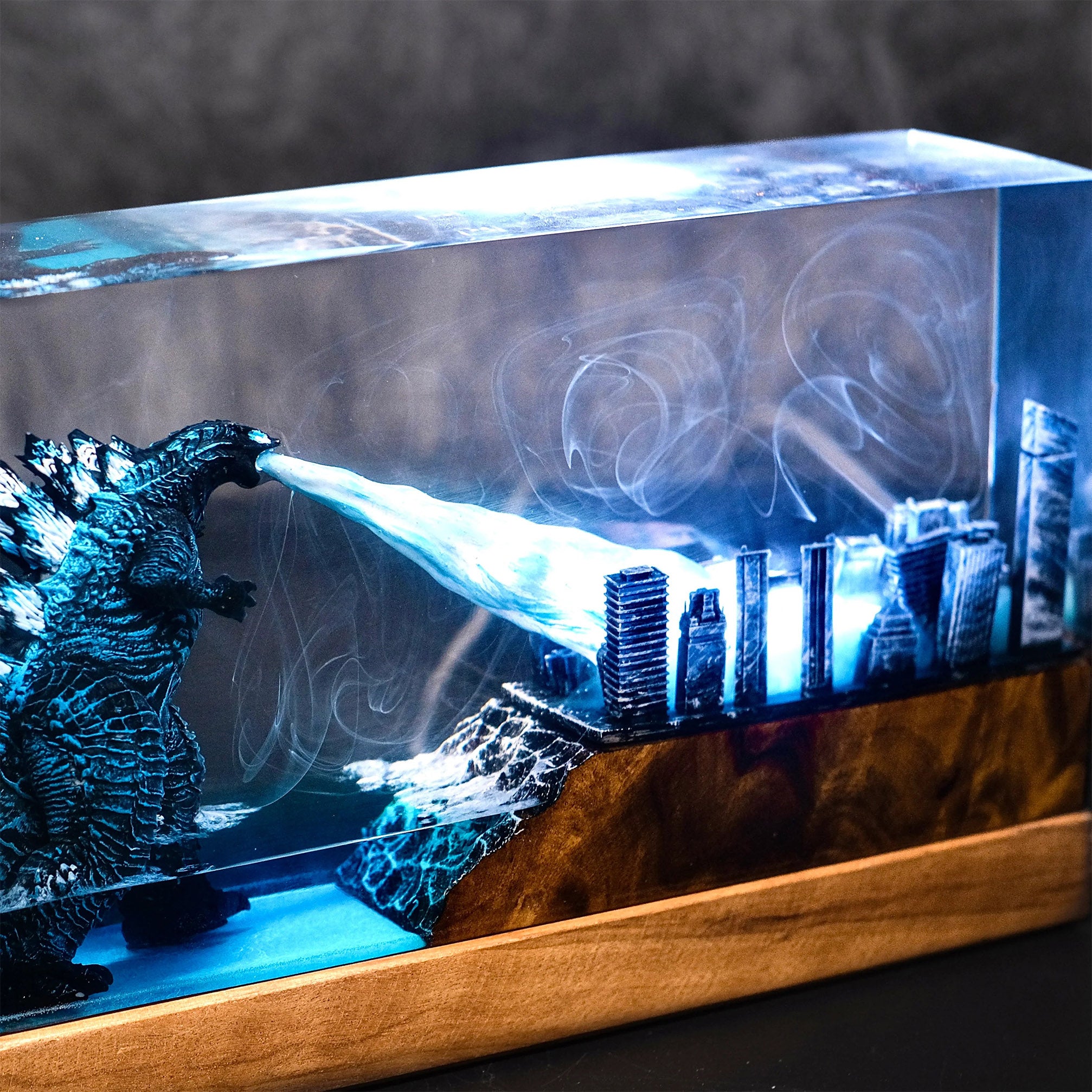 Godzilla City C2 Resin Handmade Lamp