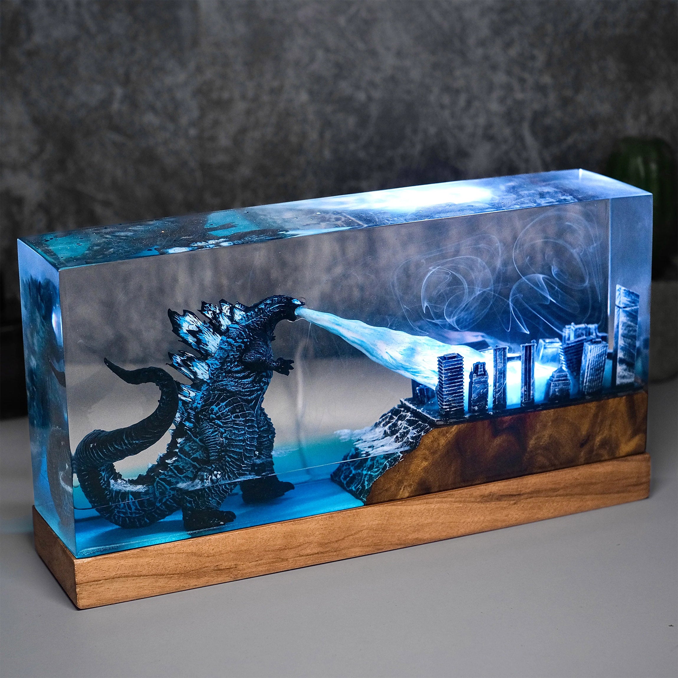 Godzilla City C2 Resin Handmade Lamp