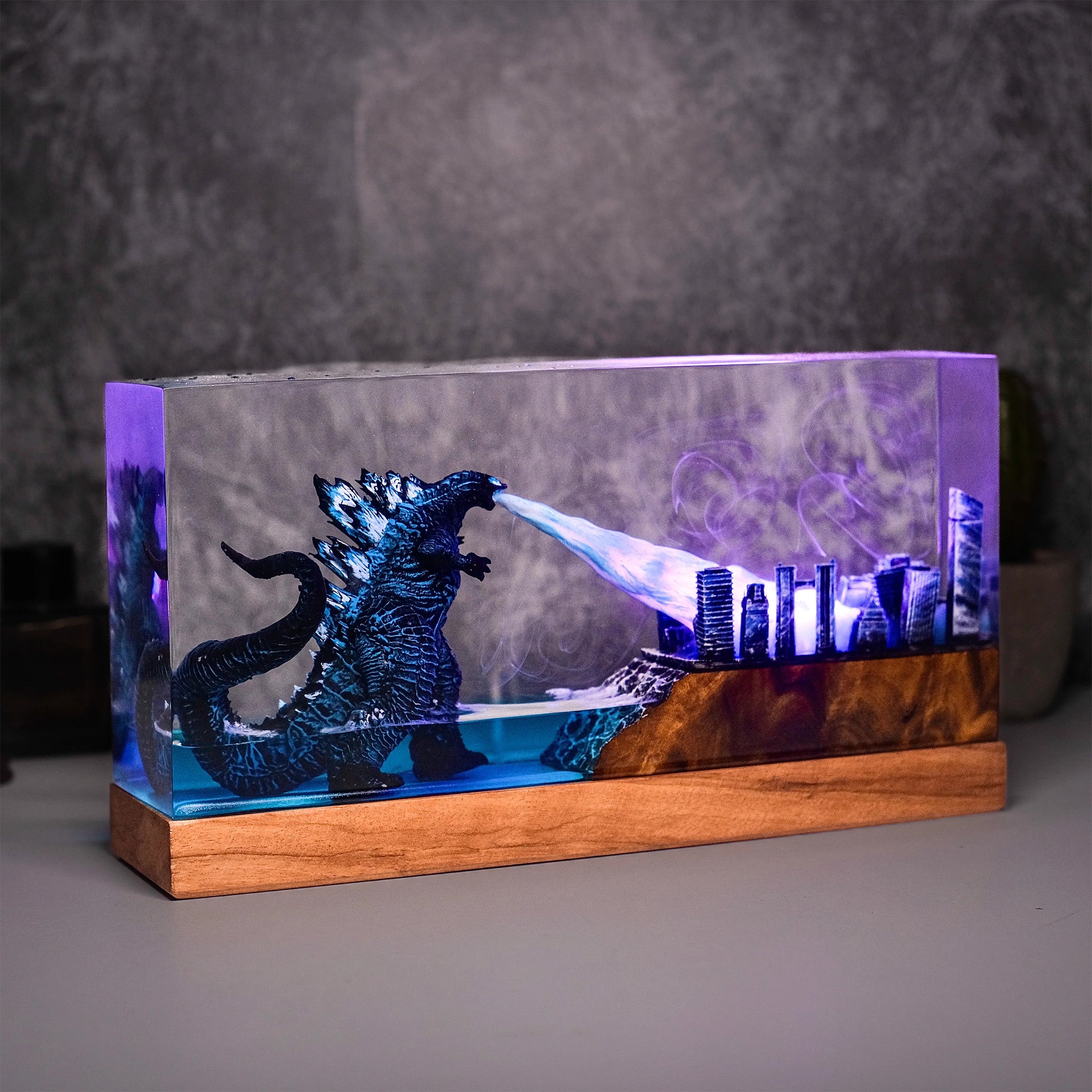 Godzilla City C2 Resin Handmade Lamp