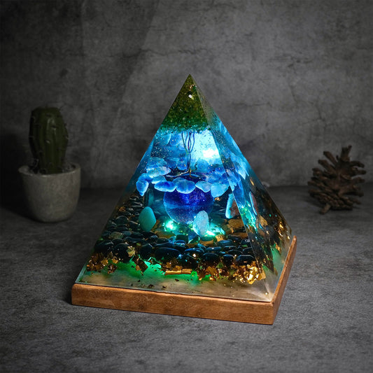 Energy Pyramid Resin Handmade Lamp