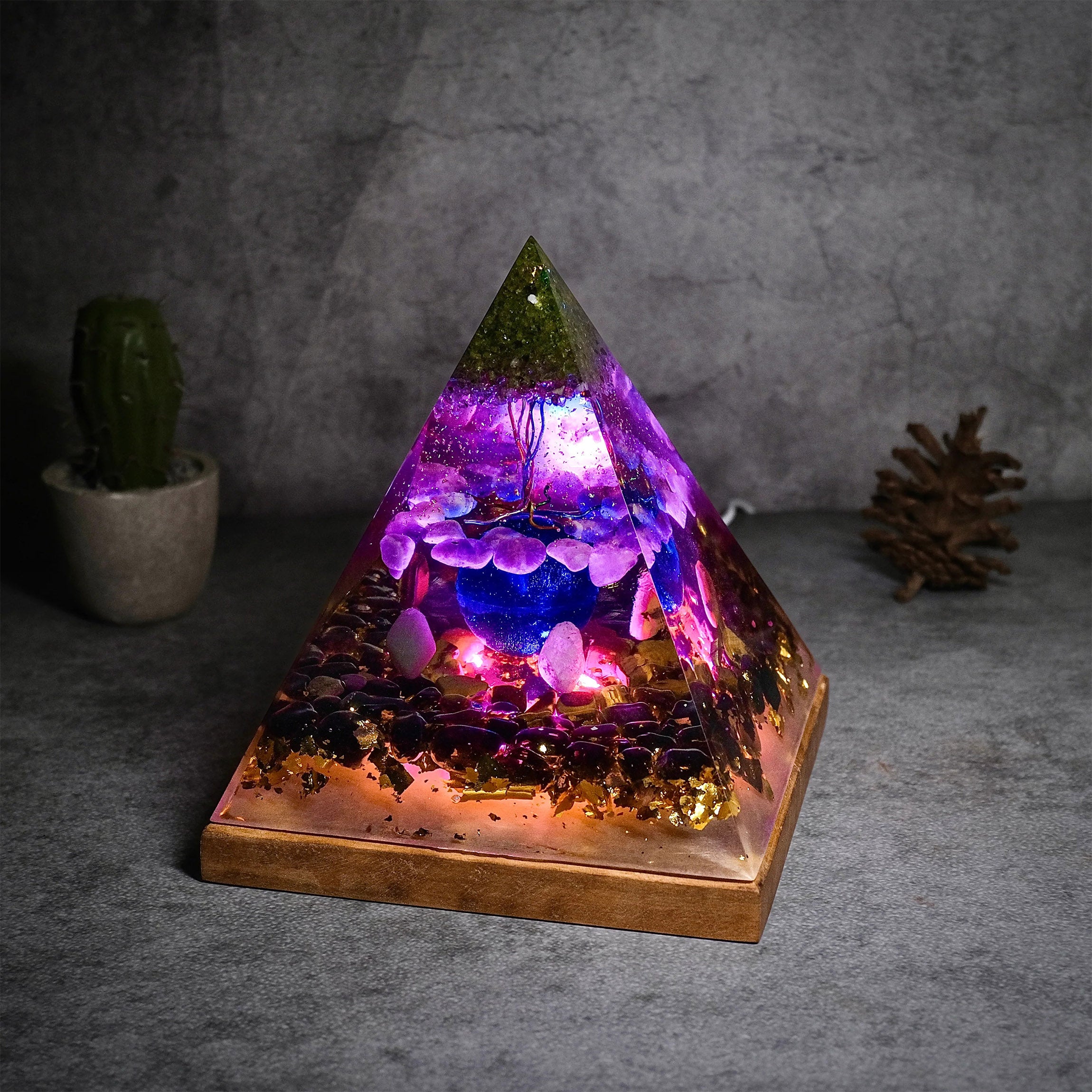 Energy Pyramid Resin Handmade Lamp